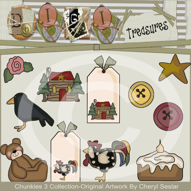 Chunkies 3 Clip Art Collection by Cheryl Seslar