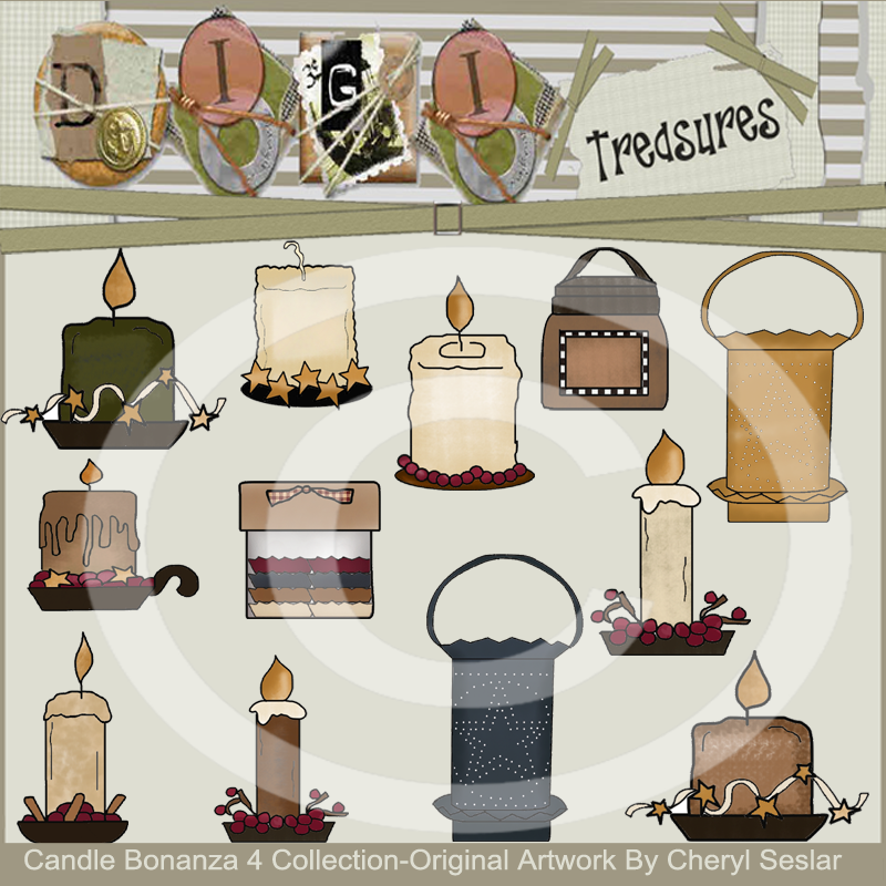 Candle Bonanza 4 Clip Art Collection by Cheryl Seslar