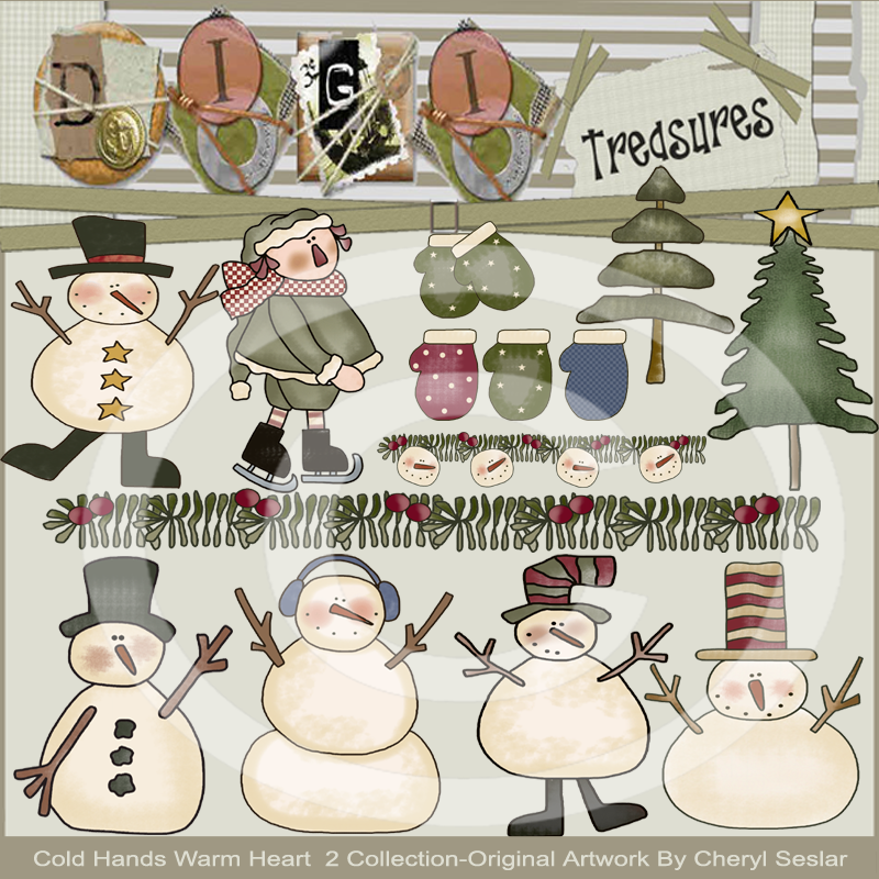 Cold Hands Warm Heart 2 Clip Art Collection By Cheryl Seslar